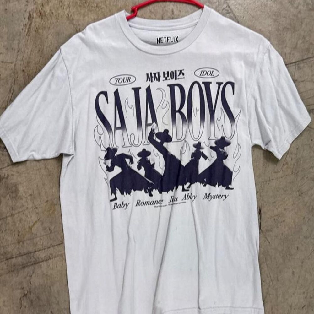 Netflix Women's White and Grey T-shirt